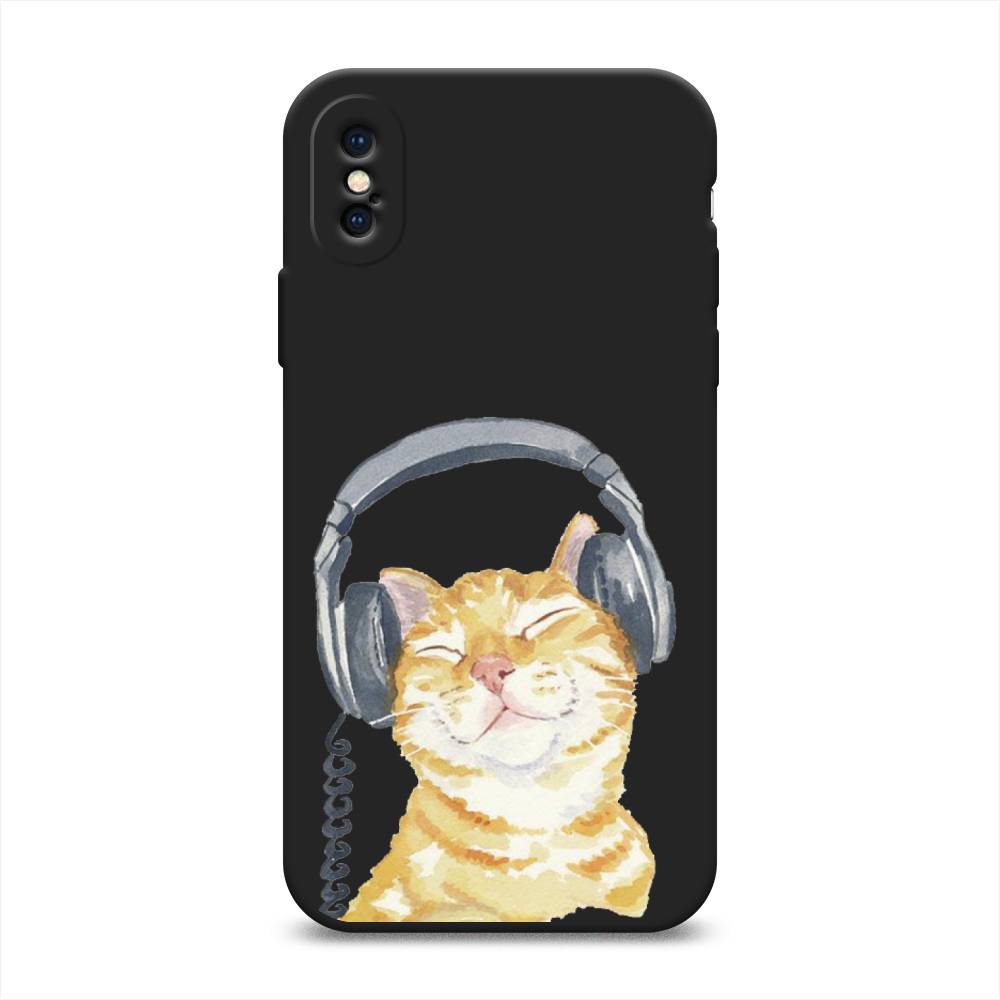 

Матовый силиконовый чехол "Кот меломан" на Apple iPhone X (10), Кот меломан