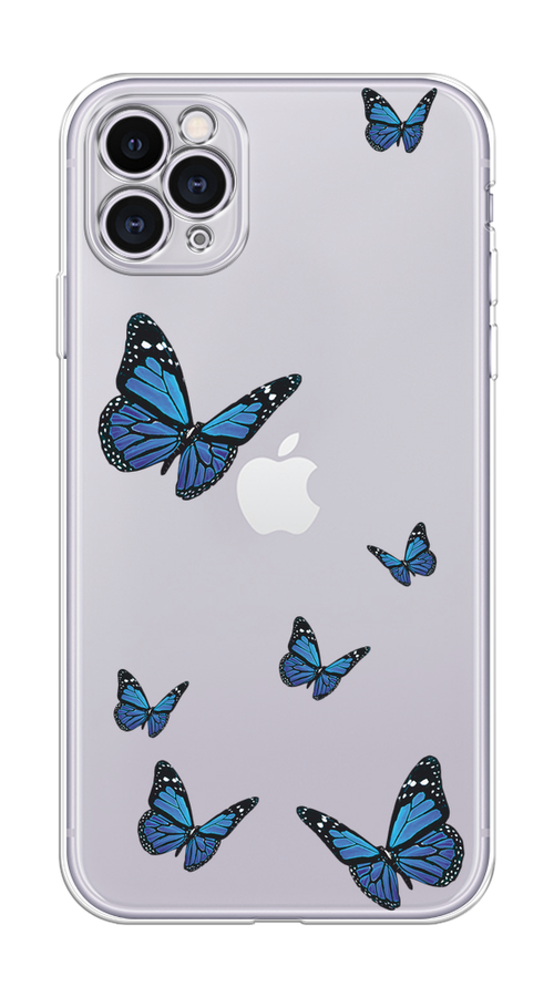 

Чехол на Apple iPhone 11 Pro "Blue butterflies", Синий;черный, 12350-1
