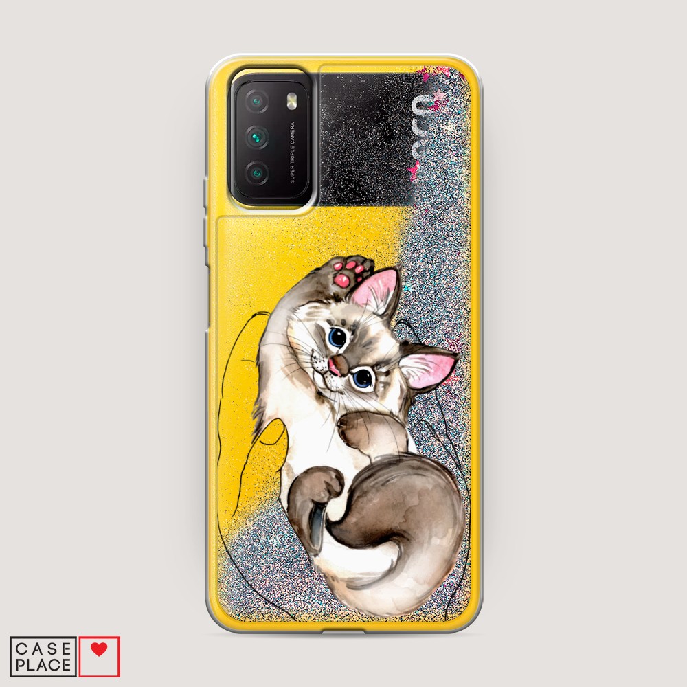

Чехол Awog на Poco M3 "Котенок в ладошках", Разноцветный, 39591-1