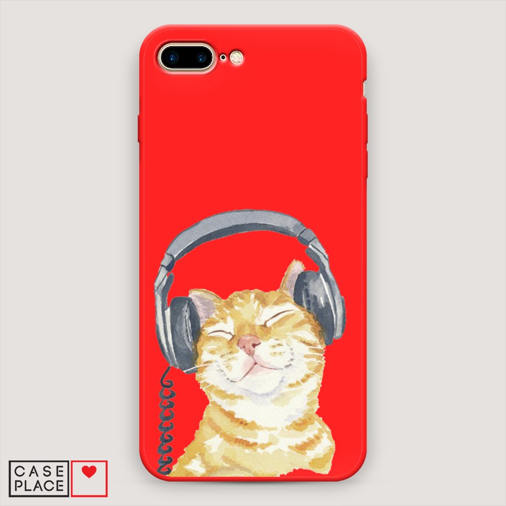 

Матовый силиконовый чехол "Кот меломан" на Apple iPhone 8 Plus, Кот меломан