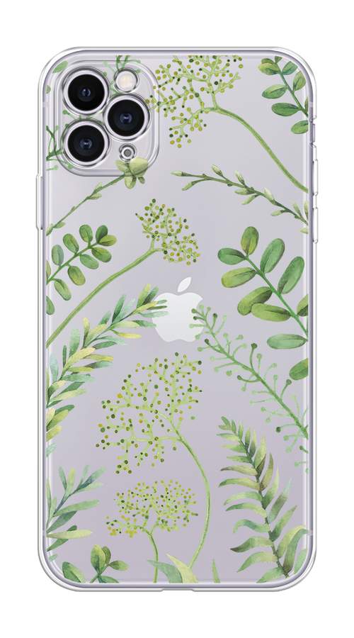 

Чехол на Apple iPhone 11 Pro "Green Leaves", Зеленый;прозрачный, 12350-1