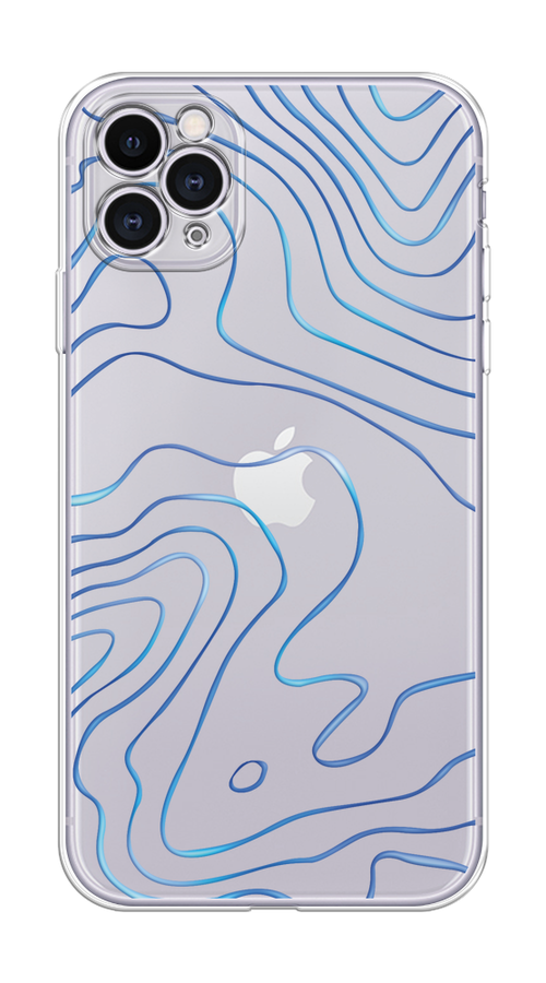 

Чехол на Apple iPhone 11 Pro "Blue lines", Прозрачный;синий, 12350-1