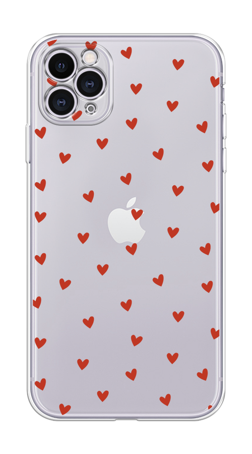 

Чехол на Apple iPhone 11 Pro "Red hearts", Красный;прозрачный, 12350-1