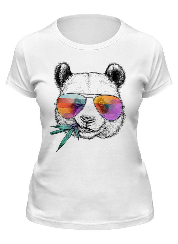 

Футболка женская Printio panda белая L, Белый, panda