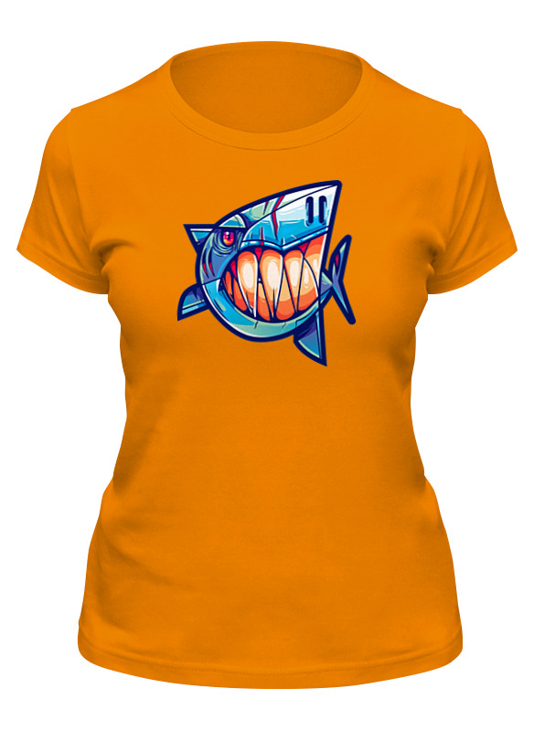 

Футболка женская Printio shark оранжевая L, Оранжевый, shark