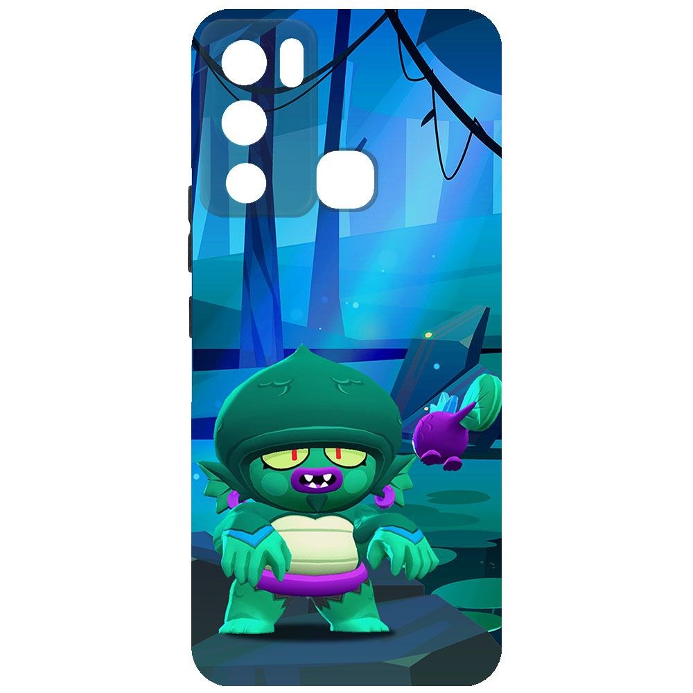 

Чехол-накладка Krutoff Софт Кейс Brawl Stars - Болотный Джин для INFINIX Hot 12i черный