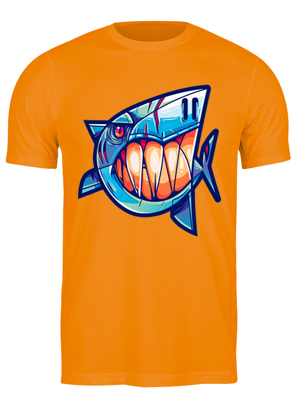 

Футболка мужская Printio shark оранжевая L, Оранжевый, shark