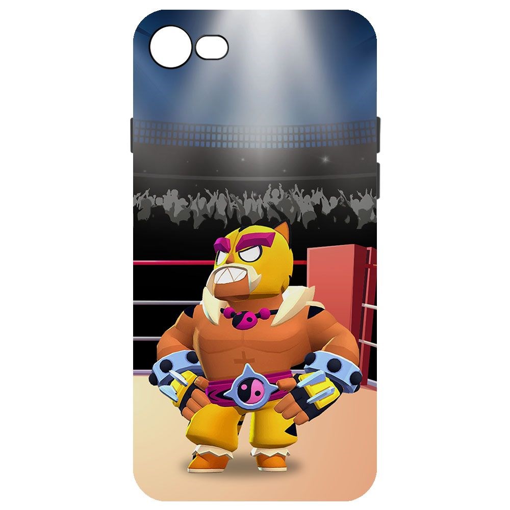 

Чехол-накладка Krutoff Софт Кейс Brawl Stars - Эль Тигро для iPhone 7/8 черный