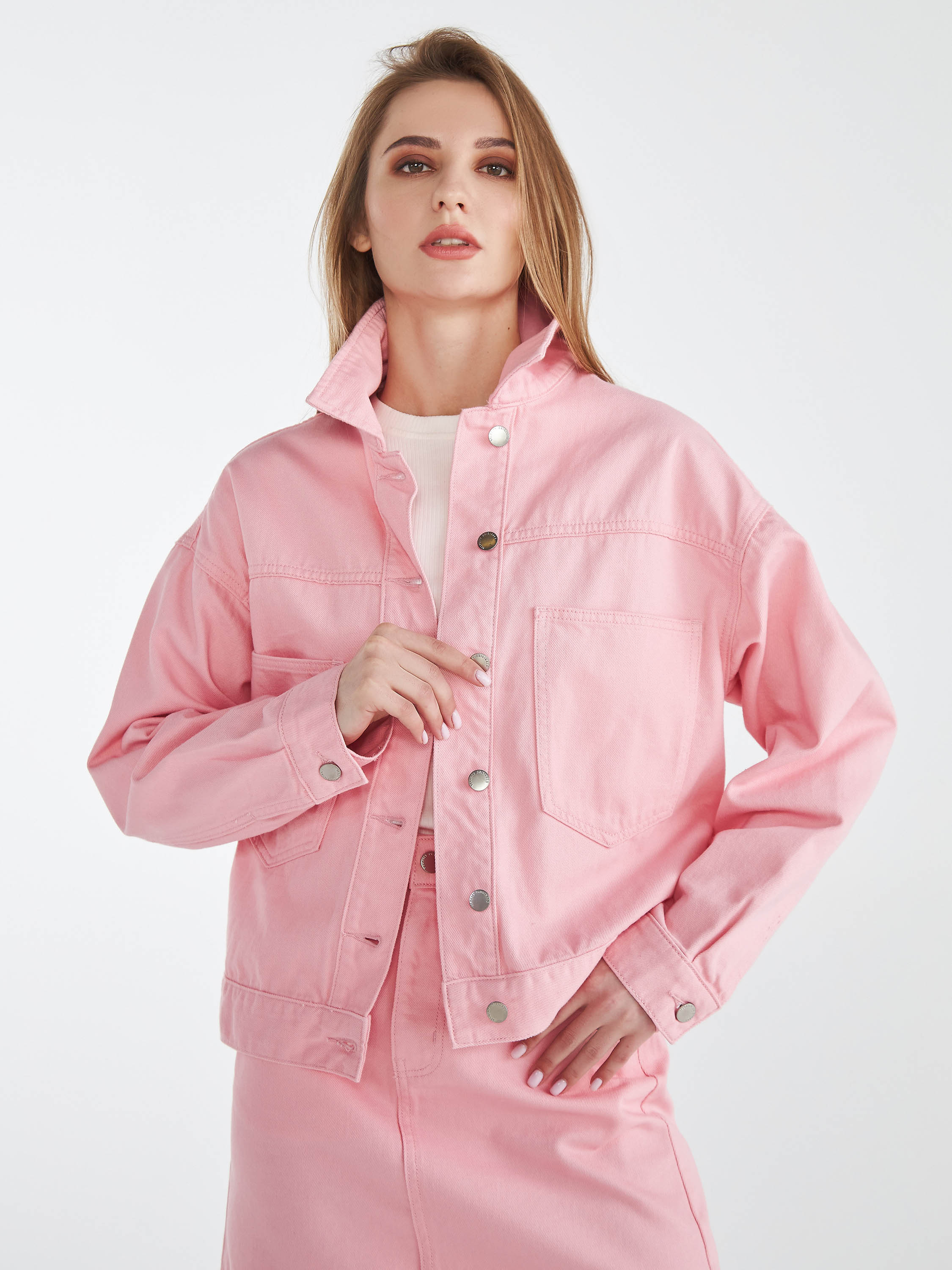 Джинсовая куртка женская Velocity LJCK068 розовая M
