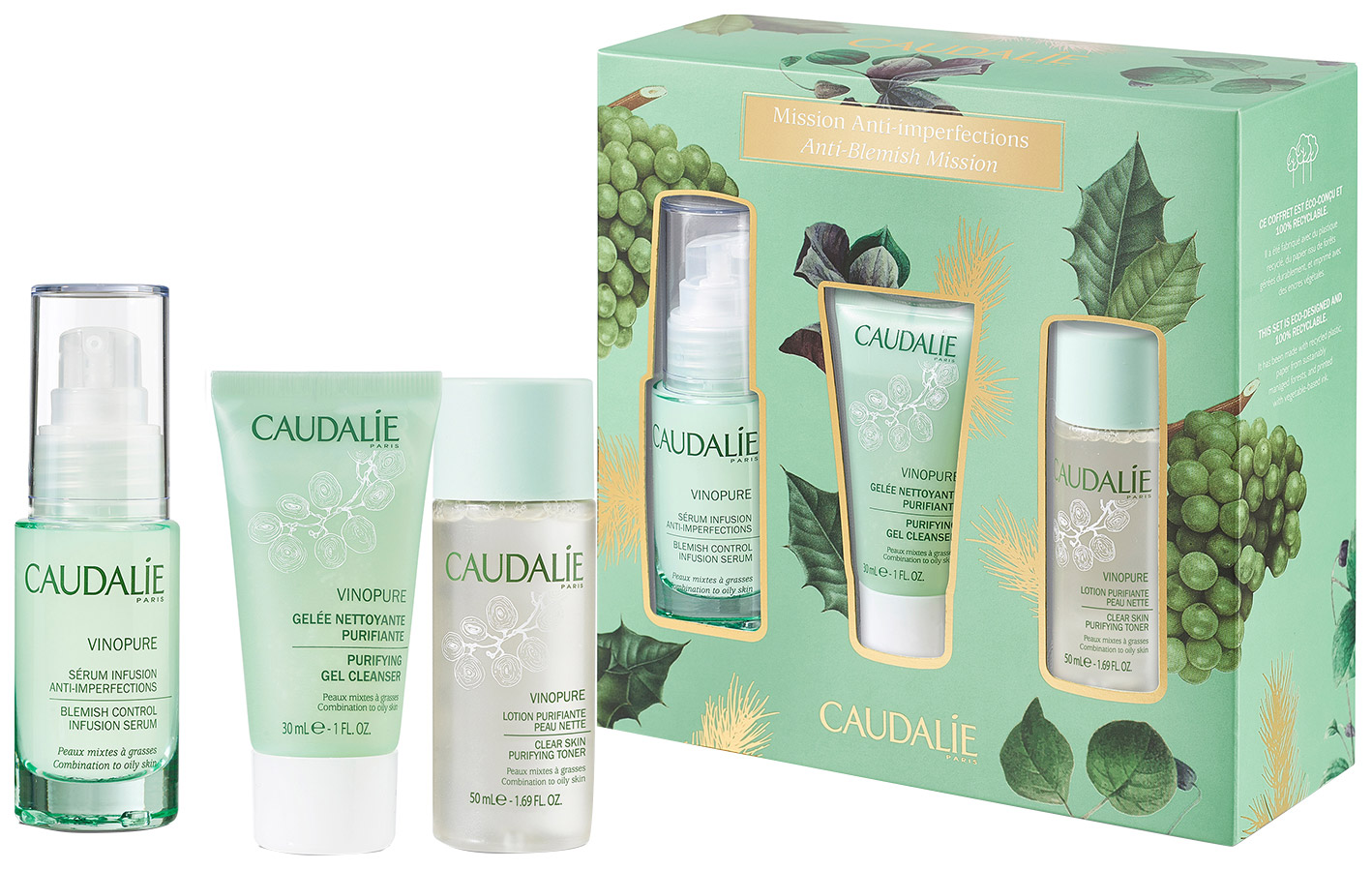 

Набор косметики для лица Caudalie Vinopure Natural Anti-Blemish Routine