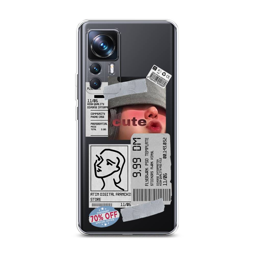 

Чехол на Xiaomi 12T Pro "Cute girl collage", Розовый;серый;голубой, 315750-6