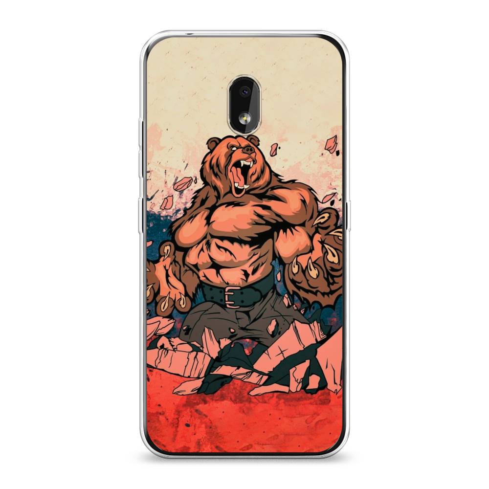 

Чехол Awog на Nokia 2.2 / Нокиа 2.2 "Медведь с флагом РФ", 122950-2