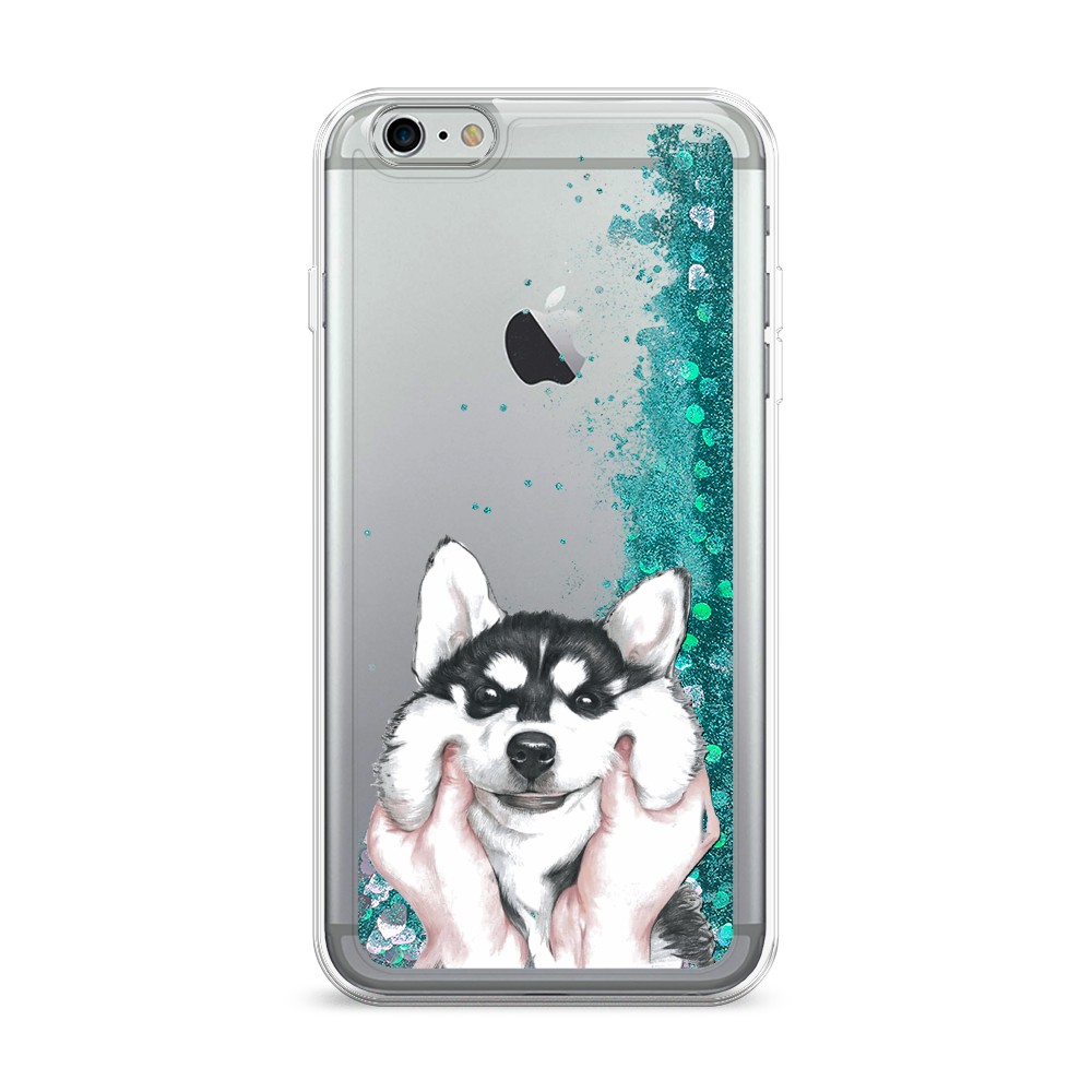 

Жидкий чехол с блестками "Щечки хаски" на Apple iPhone 6 Plus, 10595-1