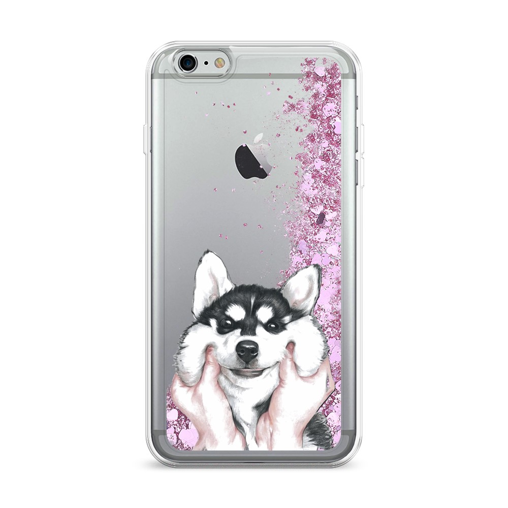 

Жидкий чехол с блестками "Щечки хаски" на Apple iPhone 6 Plus, 10594-1