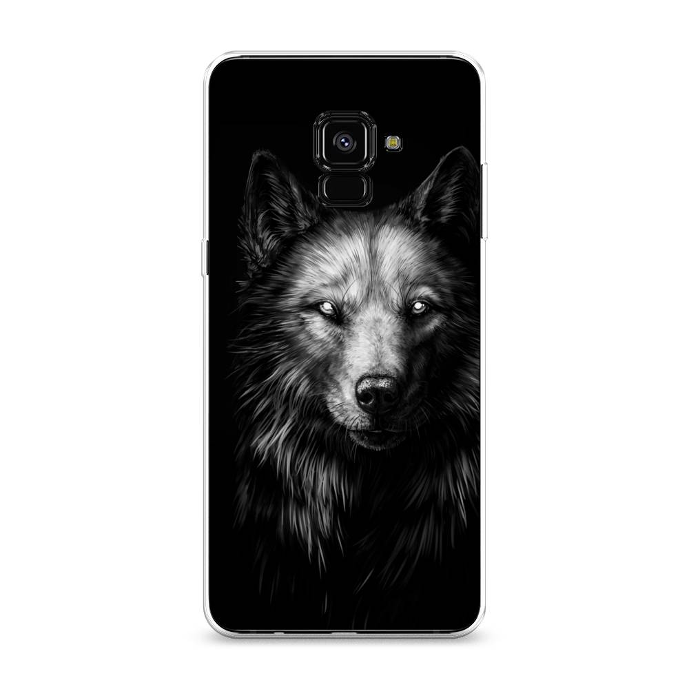 фото Чехол awog "волк черно белый" для samsung galaxy a8 +