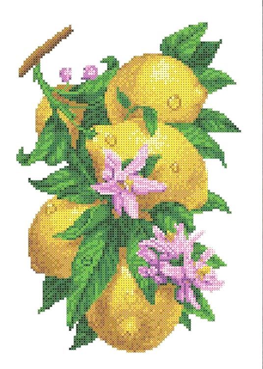 

Рисунок на ткани «Ветка с лимонами»