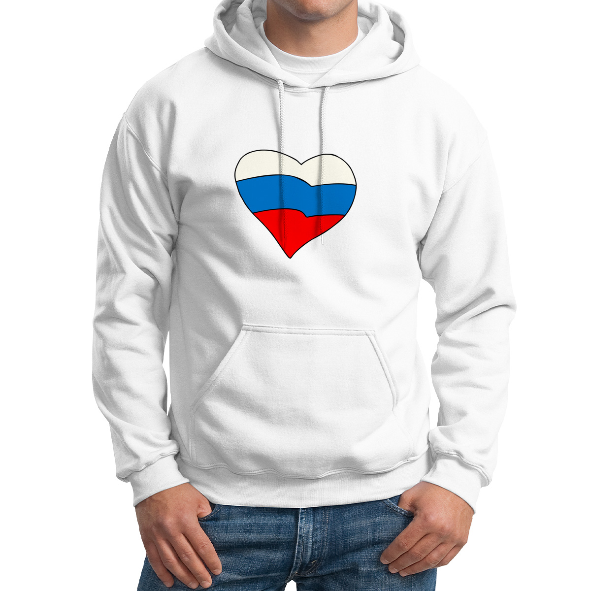 

Худи унисекс CoolPodarok Илюстрация. Флаг России белое 58 RU, CX58M0581675