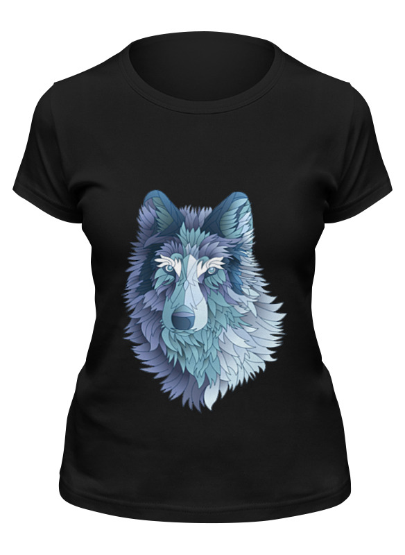 

Футболка женская Printio Beautiful wolf черная M, Черный, Beautiful wolf