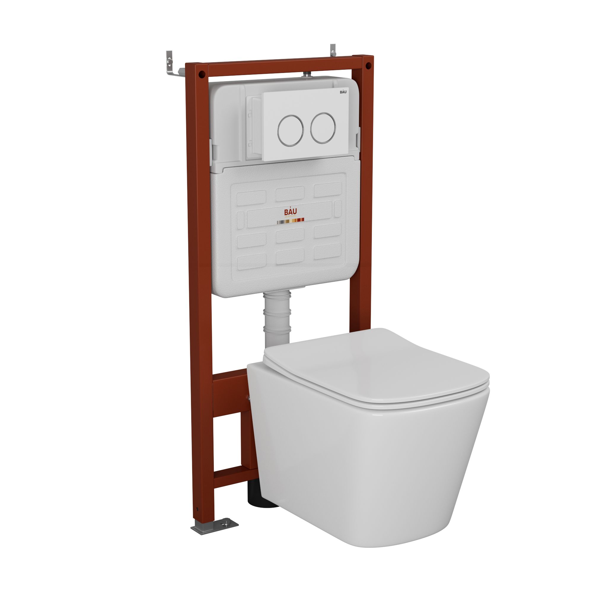 

Комплект BAU 6 в 1:инсталляция BAU IDEAL,унитаз Bau Stil 49х35,сиденье,клавиша BAU Round, 10727