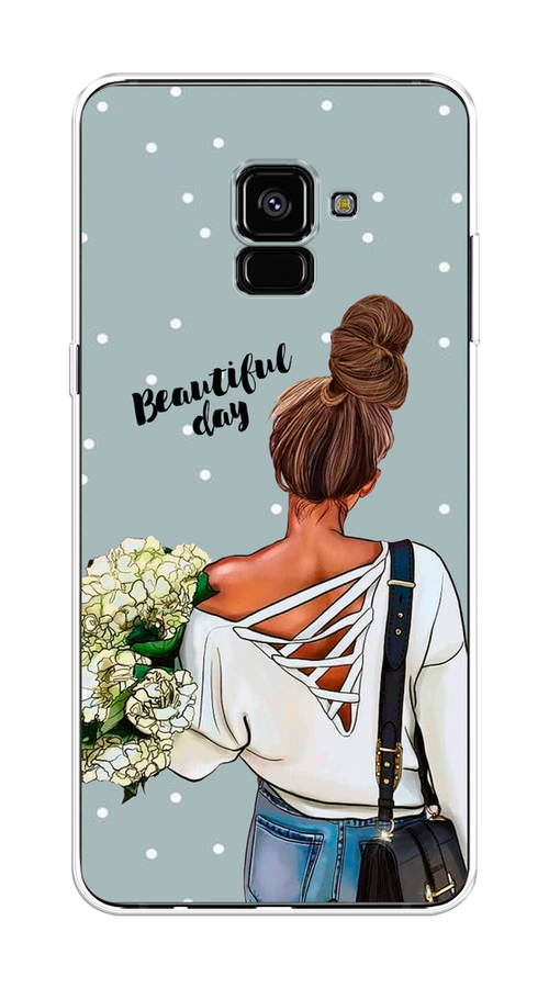 

Чехол Awog на Samsung Galaxy A8 + "Beautiful day", Голубой;коричневый;бежевый, 25550-6