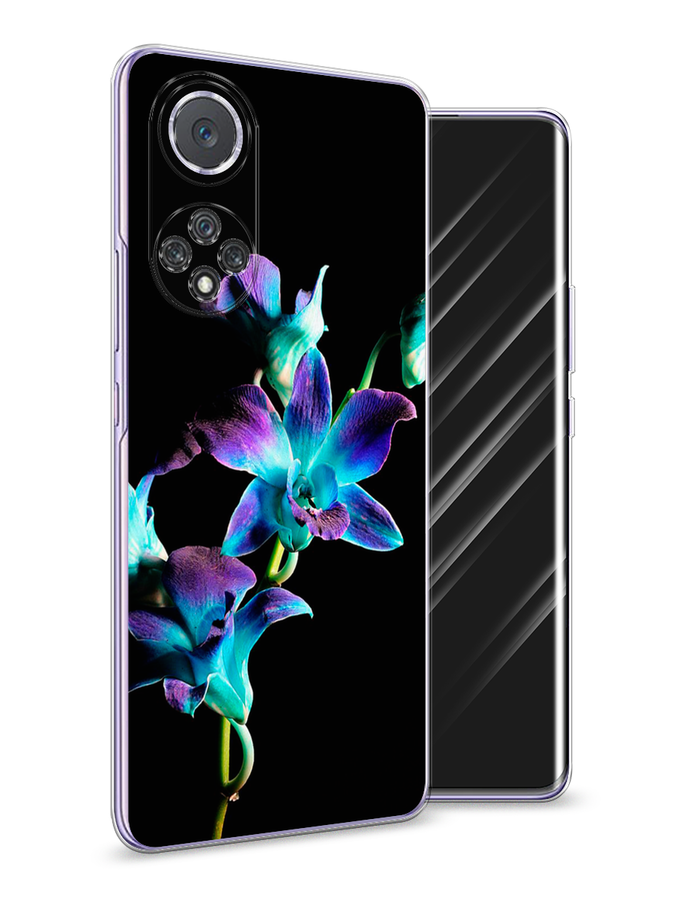 

Чехол Awog на Huawei Nova 9 "Синий цветок на черном", Черный;голубой;синий, 6106150-8