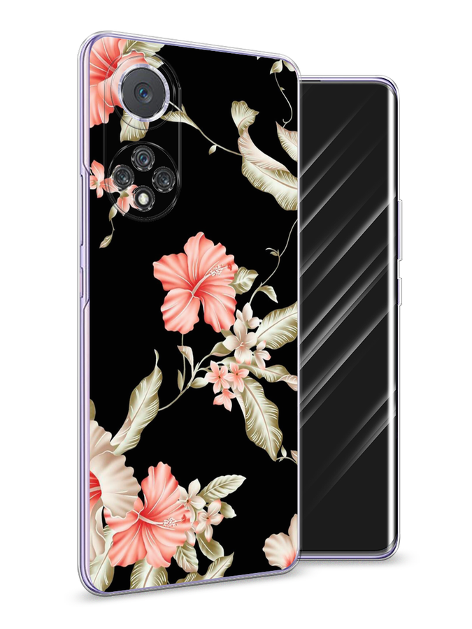фото Чехол awog "цветы на черном" для huawei nova 9