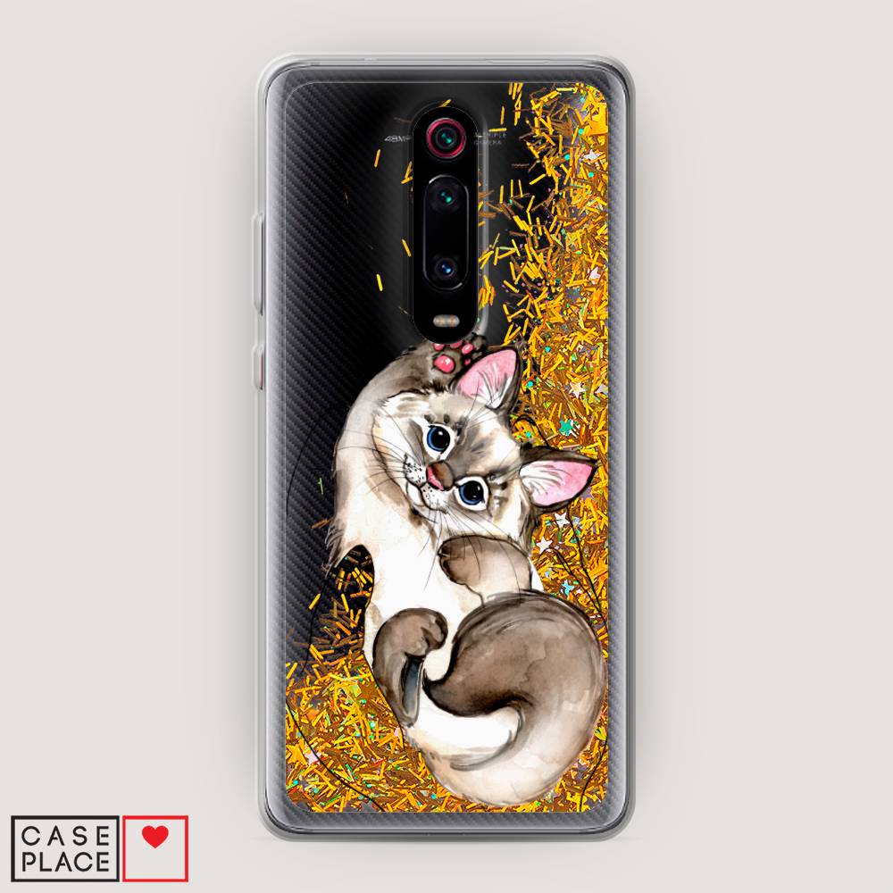 

Жидкий чехол с блестками "Котенок в ладошках" на Xiaomi Mi 9T, 35790-1
