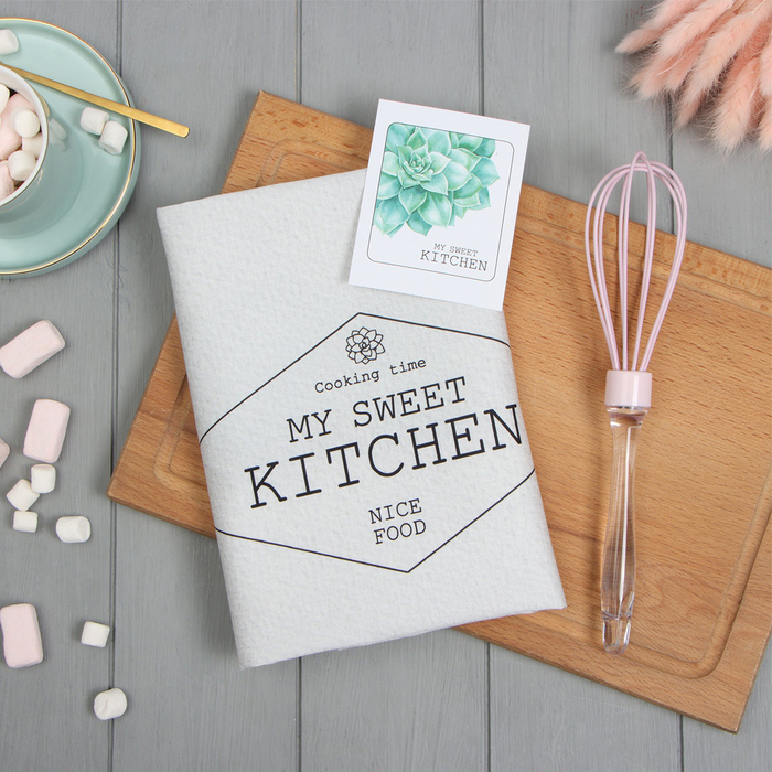 

Набор подарочный "Kitchen" полотенце 40х73 см, венчик кух., Белый;зеленый, Home sweet