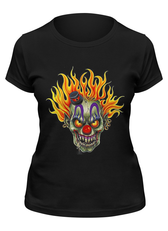 

Футболка женская Printio Evil clown черная M, Черный, Evil clown