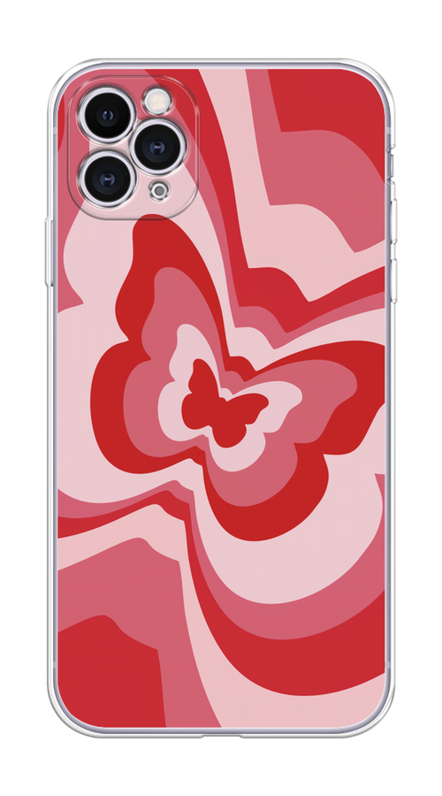 

Чехол на Apple iPhone 11 Pro "Бабочка в стиле хиппи", Красный;розовый, 12350-1