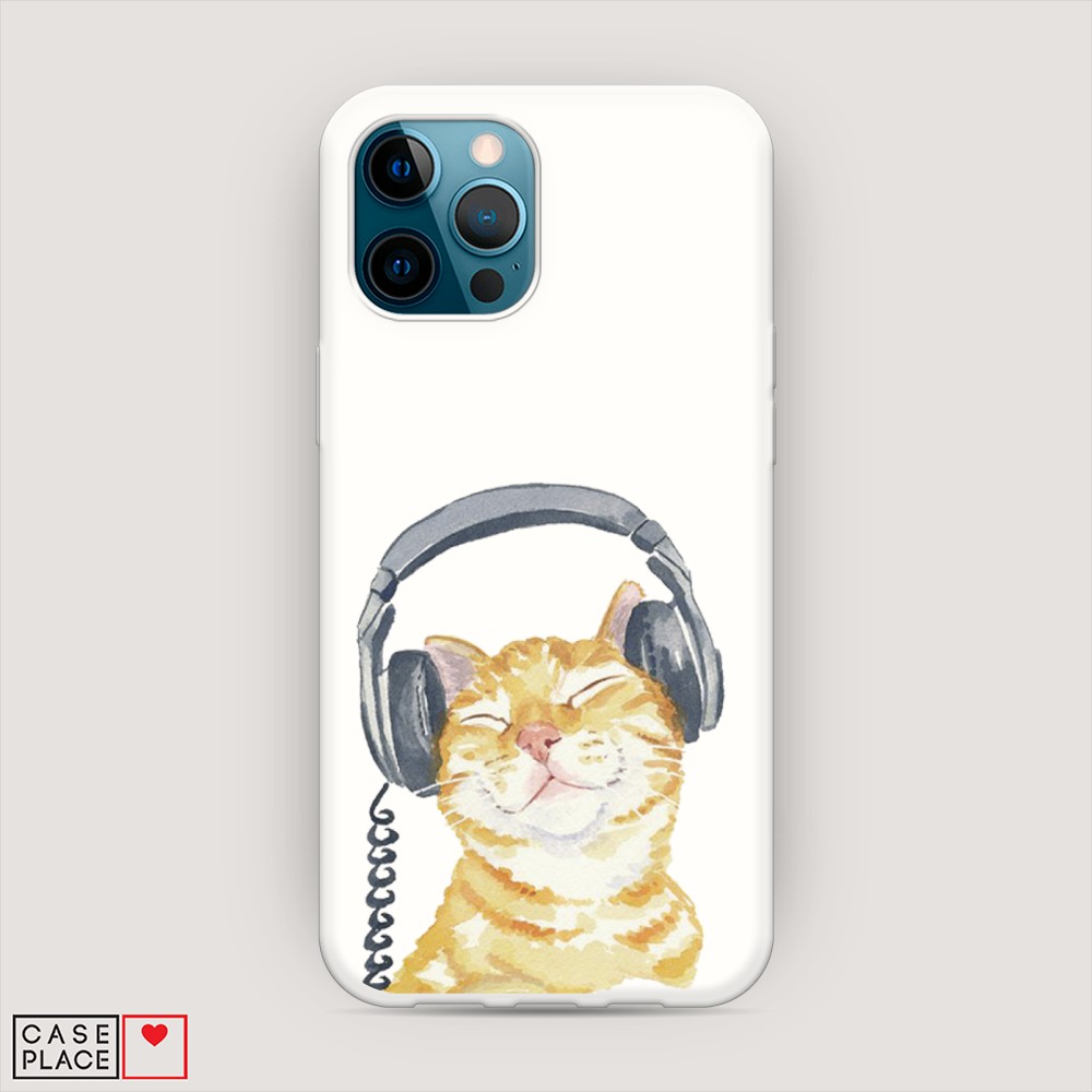 

Матовый силиконовый чехол "Кот меломан" на Apple iPhone 12 Pro Max, Кот меломан
