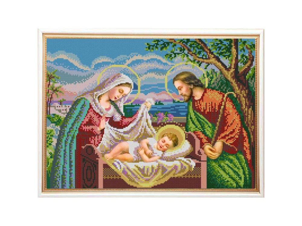 фото Рисунок на ткани «святое семейство» конёк