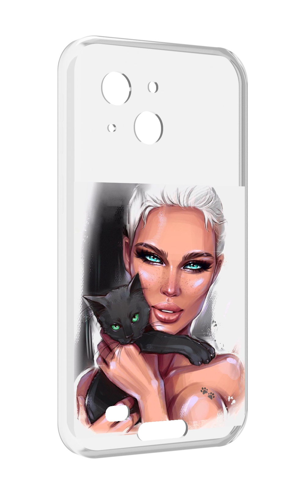 

Чехол MyPads девушка-с-черным-котиком женский для Oukitel WP20 / WP20 Pro, Прозрачный, Tocco