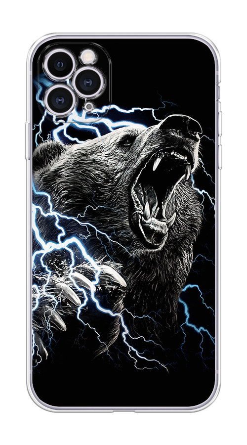 

Чехол на Apple iPhone 11 Pro "Гроза и медведь", Черный;серый;серебристый, 12350-1