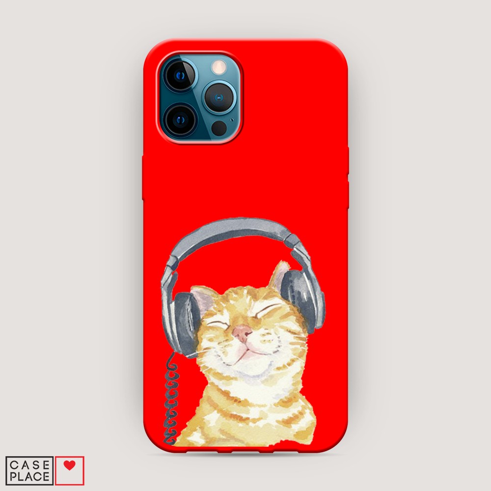 

Матовый силиконовый чехол "Кот меломан" на Apple iPhone 12 Pro Max, Кот меломан