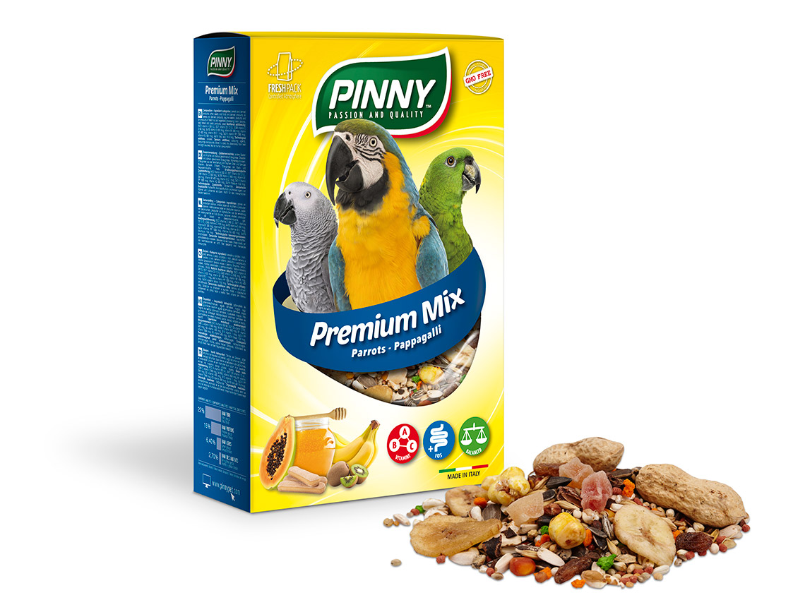 

Сухой корм для средних и крупных попугаев PINNY Premium Mix, фрукты бисквит витамины 0,7кг, Premium Mix