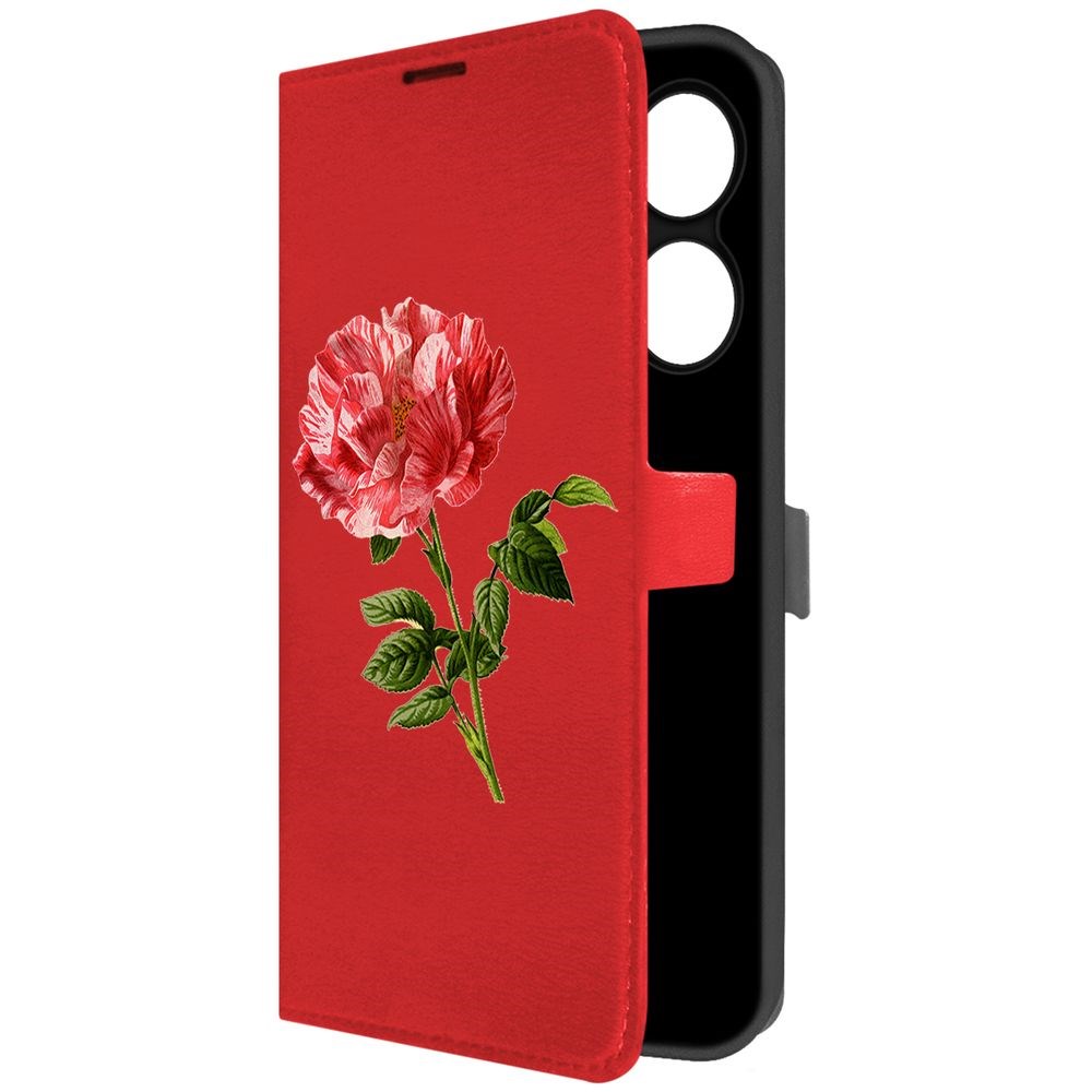 

Чехол-книжка Krutoff Eco Book для INFINIX Hot 40 Pro Рисованная роза (красный)