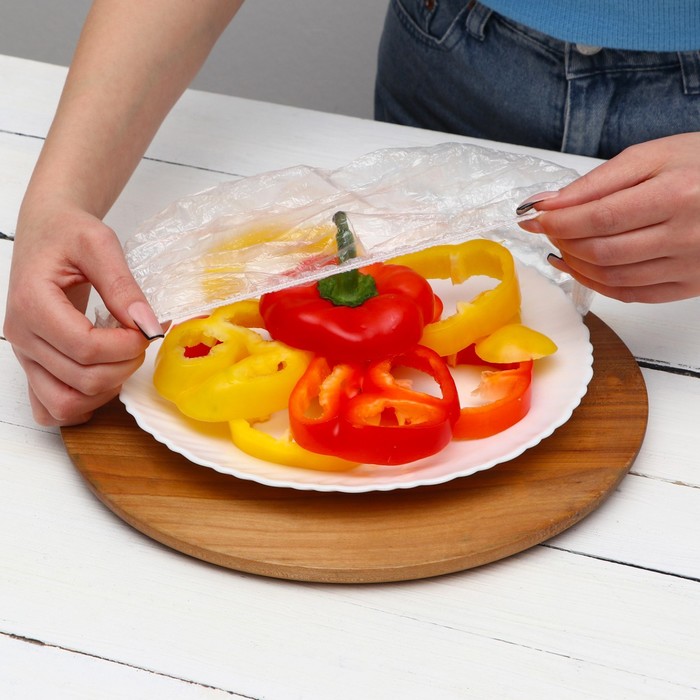 

Набор пакетов для сохранения свежести продуктов с резинкой, d до 32 см, 100 шт, Прозрачный