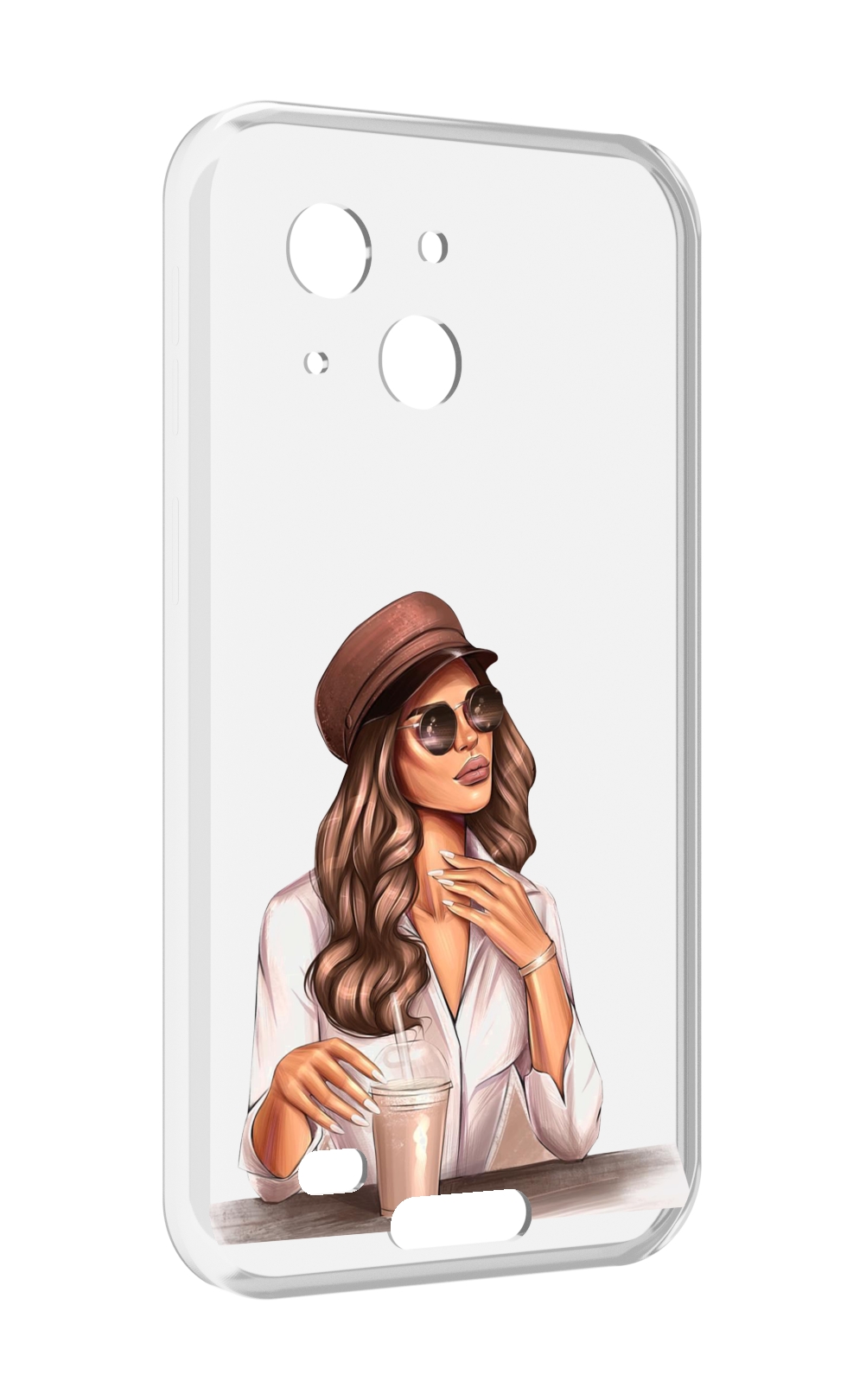 

Чехол MyPads девушка-с-милкшейком женский для Oukitel WP20 / WP20 Pro, Прозрачный, Tocco