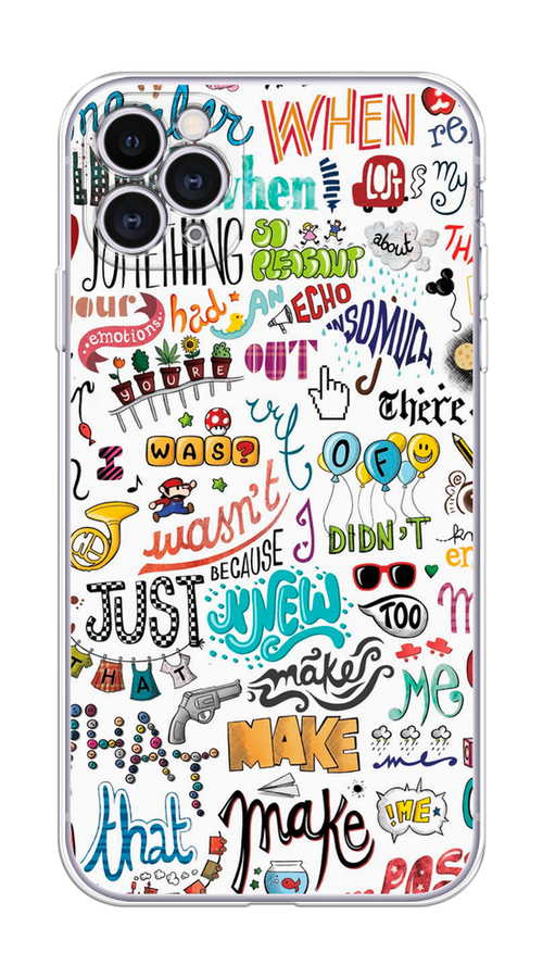 

Чехол на Apple iPhone 11 Pro "Много надписей", 12350-1