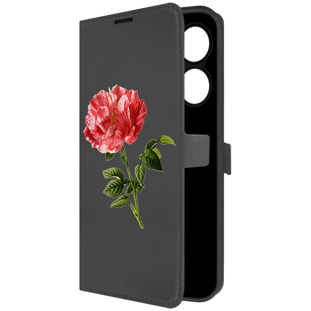 

Чехол-книжка Krutoff Eco Book для INFINIX Hot 40 Рисованная роза (черный)