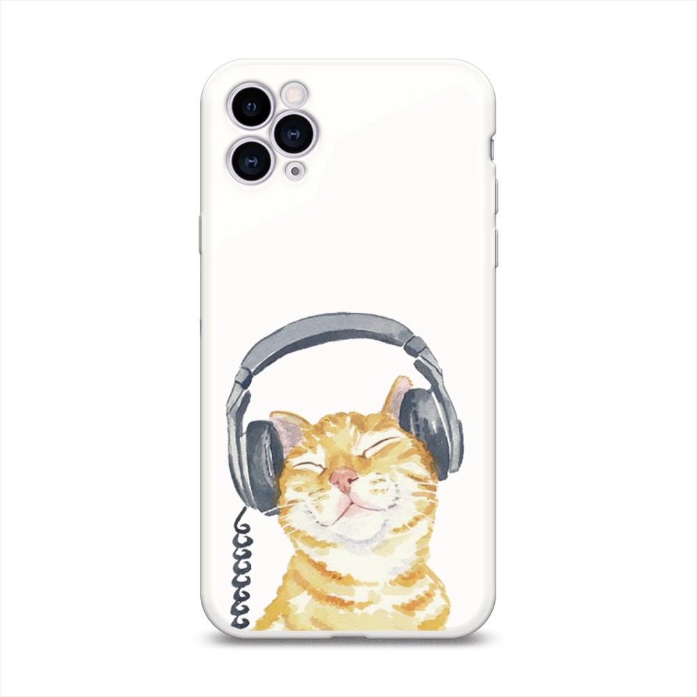 

Матовый силиконовый чехол "Кот меломан" на Apple iPhone 11 Pro Max, Кот меломан