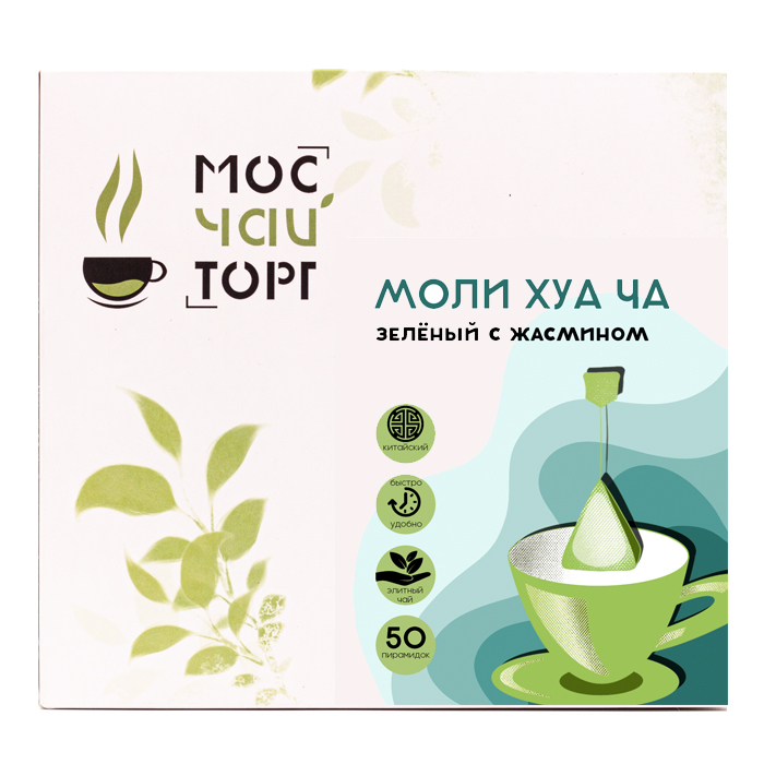 

Зеленый чай с жасмином Моли Хуа Ча коробка 2гр*50шт. Мосчайторг в пирамидках, 4ashka06