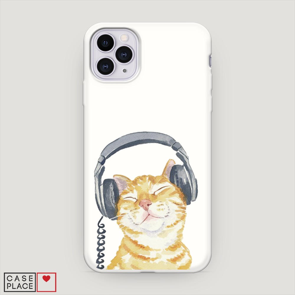 

Матовый силиконовый чехол "Кот меломан" на Apple iPhone 11 Pro, Кот меломан