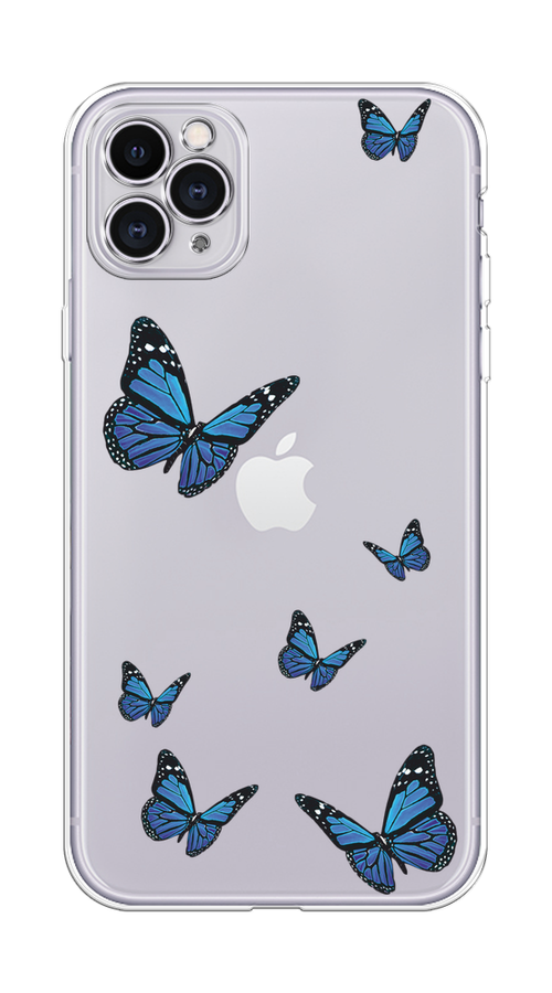 

Чехол на Apple iPhone 11 Pro Max "Blue butterflies", Синий;черный, 12250-1