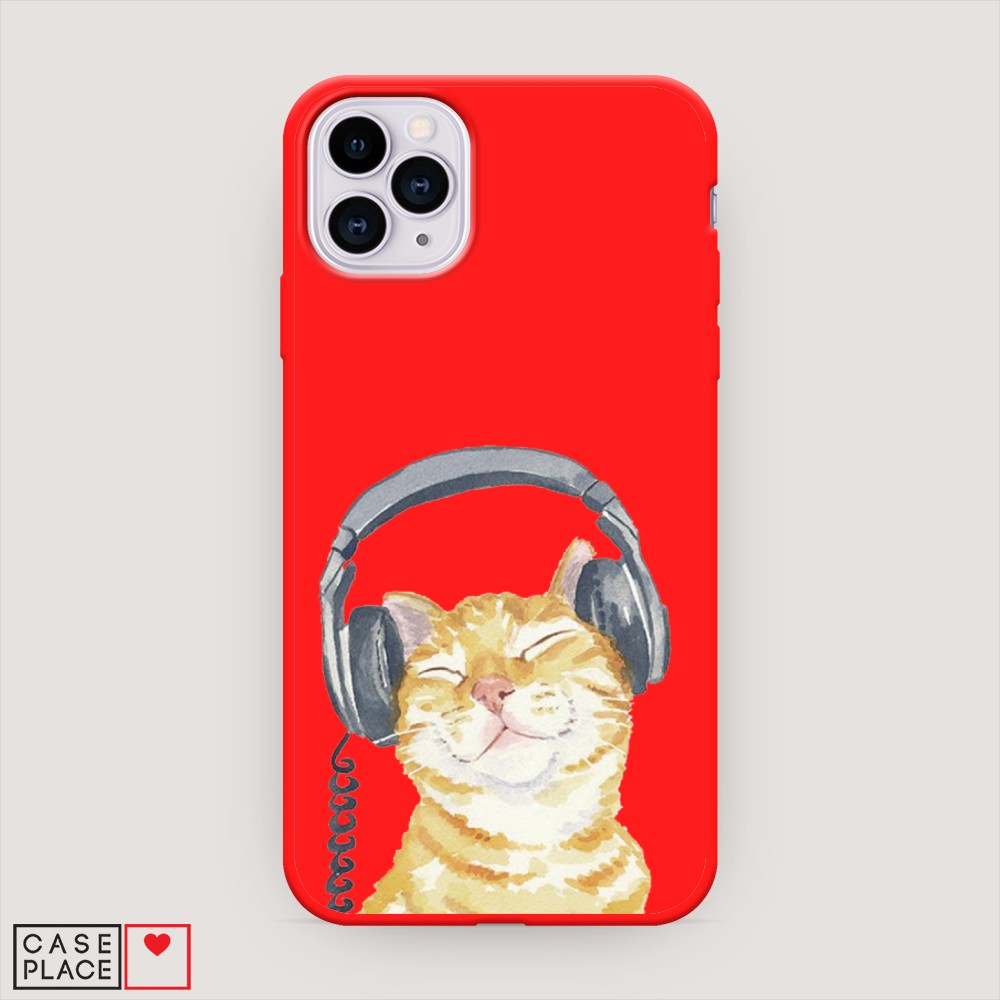 

Матовый силиконовый чехол "Кот меломан" на Apple iPhone 11 Pro, Кот меломан