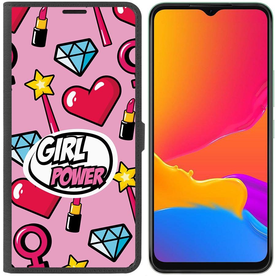 

Чехол-книжка Krutoff Eco Book для ITEL S18 Girl Power (черный)