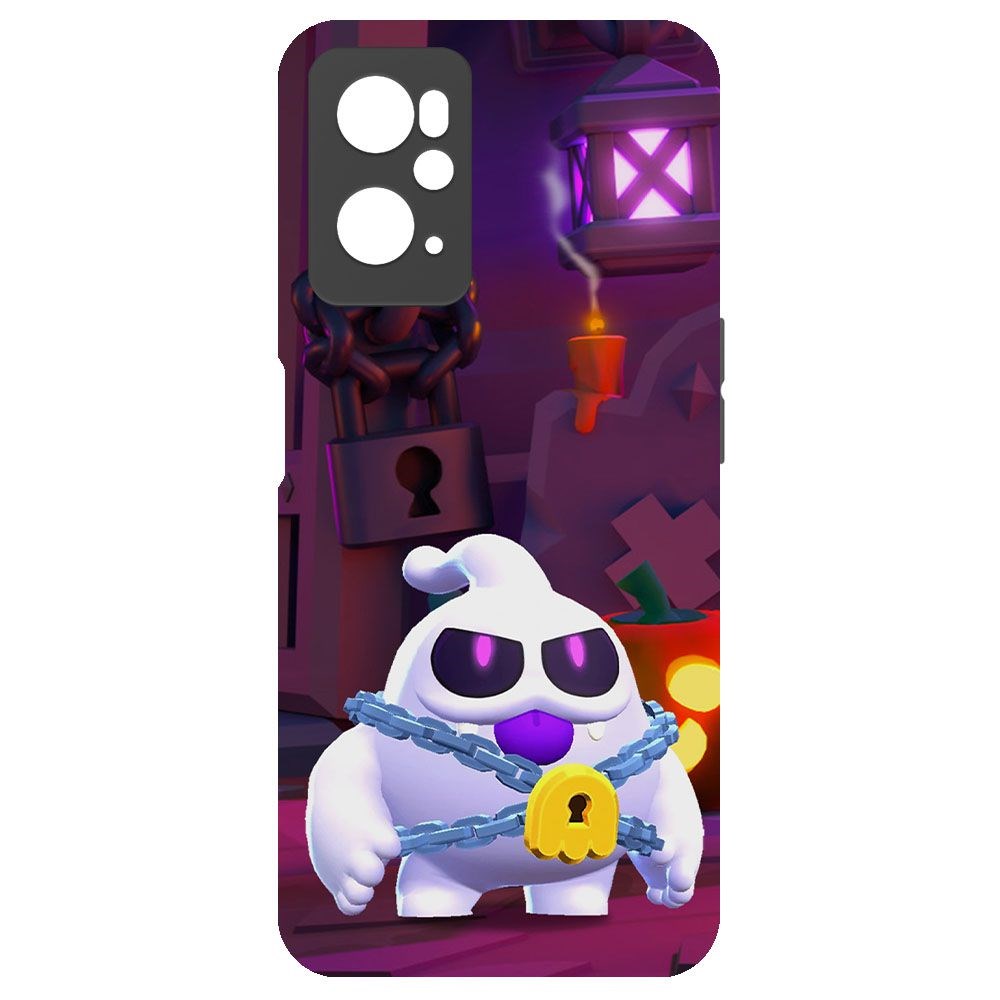 

Чехол-накладка Krutoff Софт Кейс Brawl Stars - Призрак Скуик для Realme 9i черный