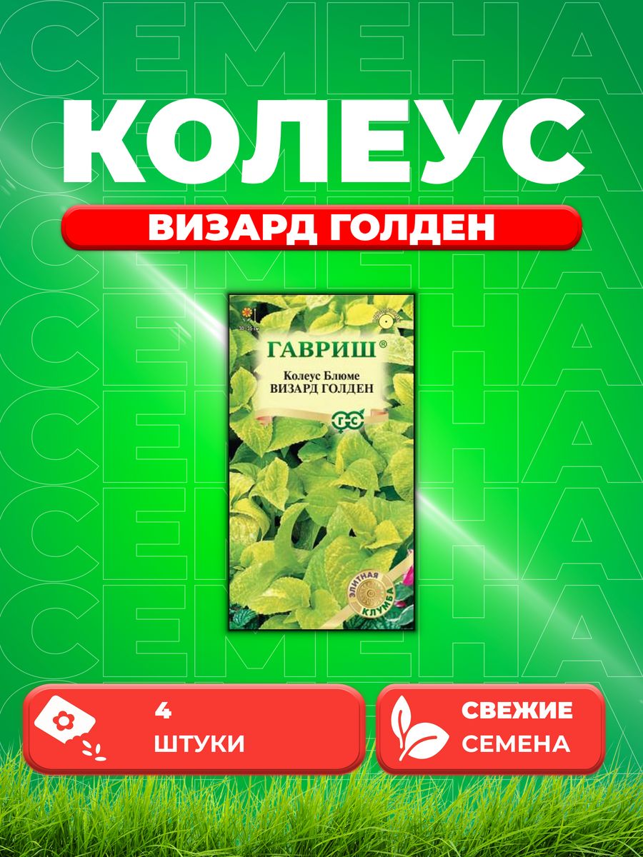 

Семена Колеус Визард Голден, 4шт, Гавриш, Элитная клумба