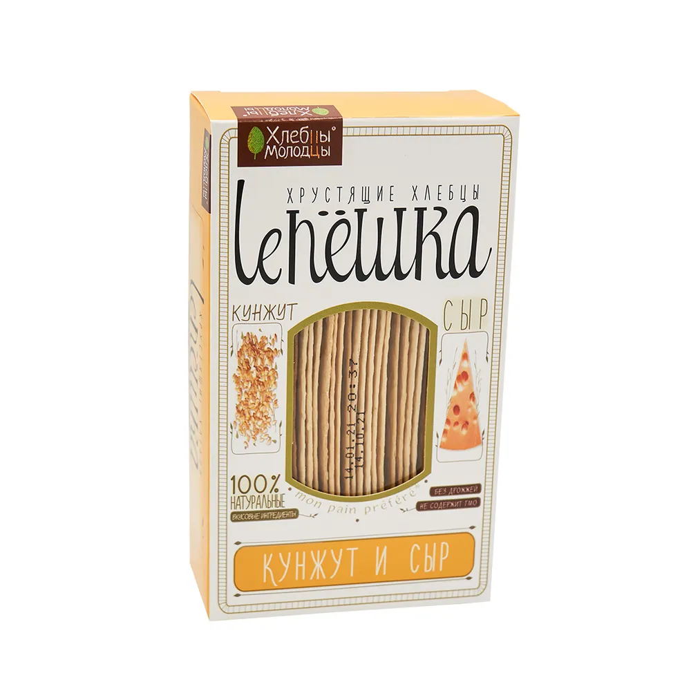 

Хлебцы Хлебцы-молодцы хрустящие Lепёшка кунжут и сыр, 150 г x 12 шт
